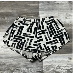 Adidas 90s Black White Womens‎ S Abstract Stripes Trefoil USA Made Sporty Shorts